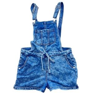 Wallflower Blue Denim Short Overalls
